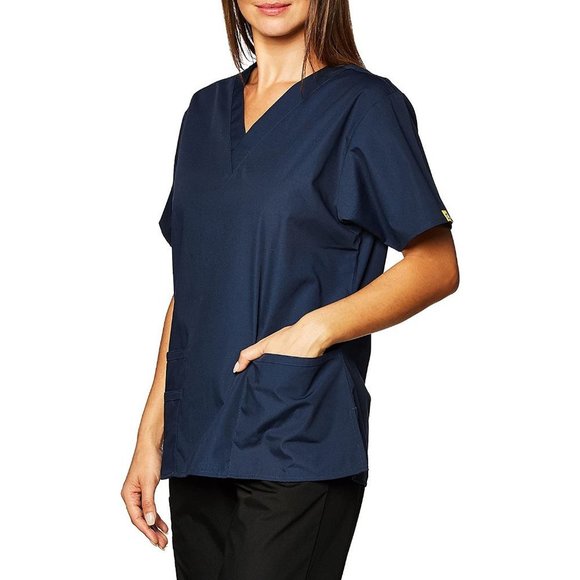 π2/$20πWONDERWINK Women's Scrubs Bravo 5 Pocket V-Neck Top, Navy, Large - Picture 12 of 14